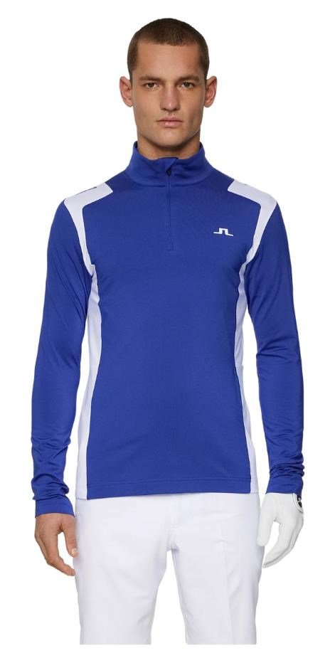 J.Lindeberg Lukas Quarter Zip pánska mikina, clematis blue