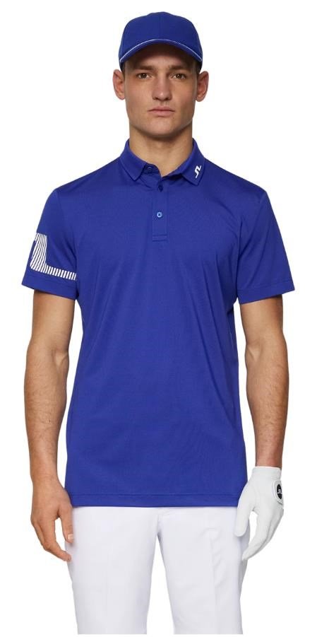 J.Lindeberg Heath Strike pánske polo, clematis blue