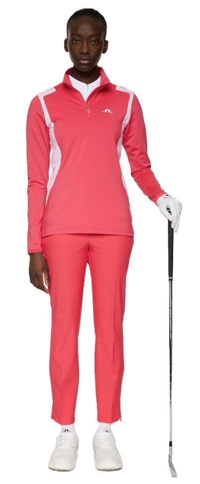 J.Lindeberg Mae Quarter Zip Mid dámska mikina, azalea