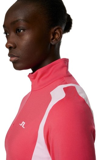 J.Lindeberg Mae Quarter Zip Mid dámska mikina, azalea