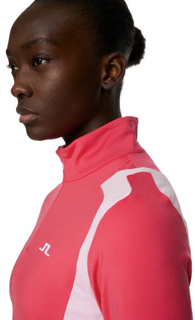 J.Lindeberg Mae Quarter Zip Mid dámska mikina, azalea