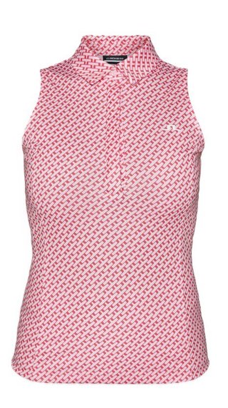 J.Lindeberg Dena Print sleeveless dámske polo, tour geo pink