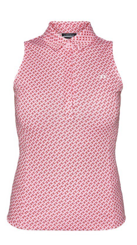 J.Lindeberg Dena Print sleeveless dámske polo, tour geo pink
