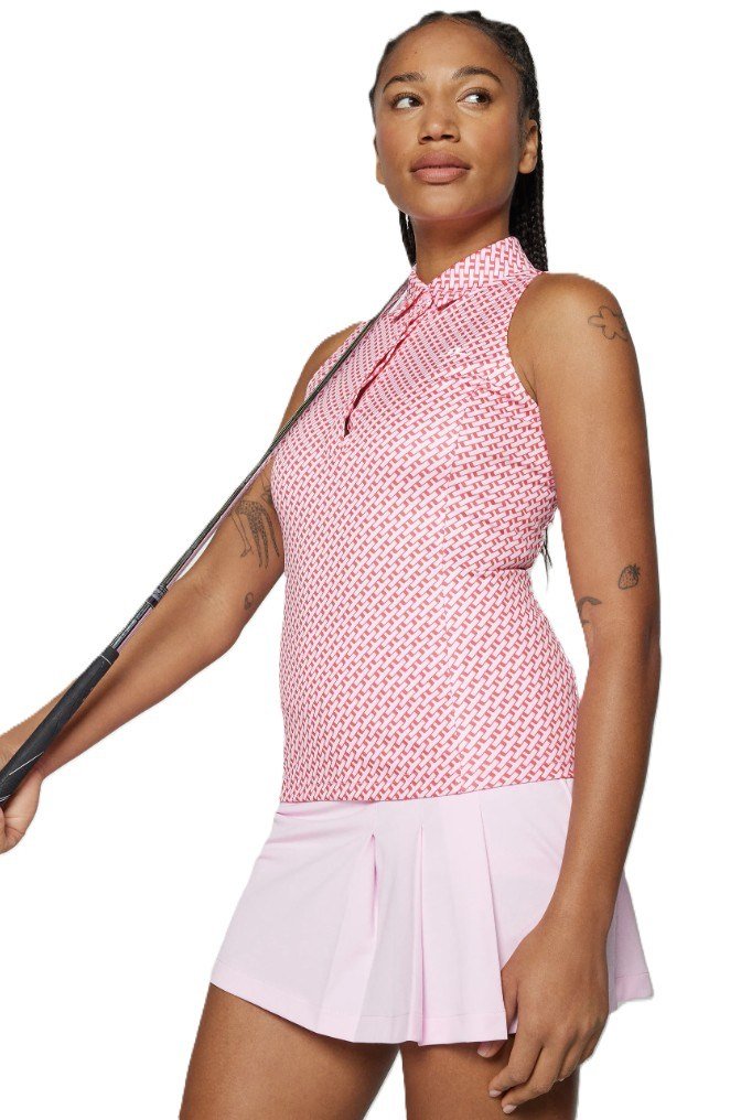 J.Lindeberg Dena Print sleeveless dámske polo, tour geo pink
