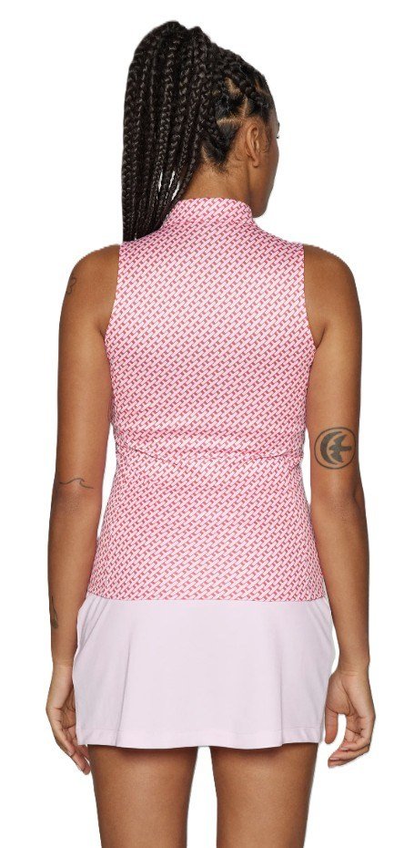 J.Lindeberg Dena Print sleeveless dámske polo, tour geo pink