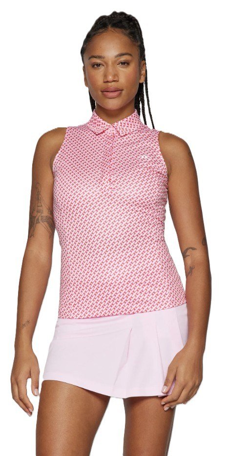 J.Lindeberg Dena Print sleeveless dámske polo, tour geo pink