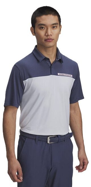 Under Armour T2G Color Block pánske polo, downpour gray