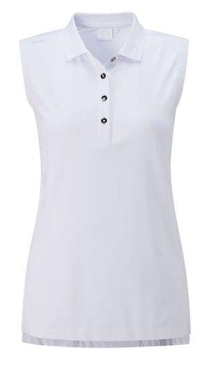 PING Solene Sleeveless dámske polo, biele