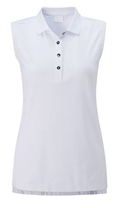 PING Solene Sleeveless dámske polo, biele