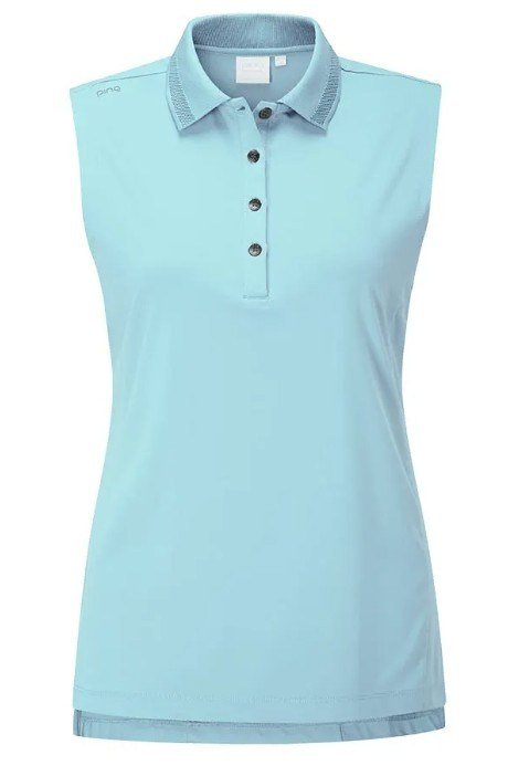 PING Solene sleeveless dámske polo, nebesky modré
