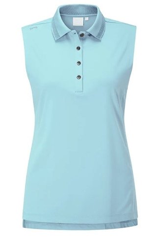 PING Solene sleeveless dámske polo, nebesky modré