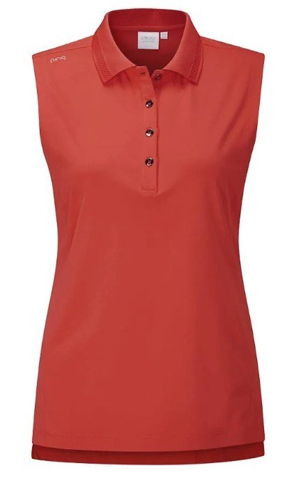 PING Solene sleeveless dámske polo, rich red