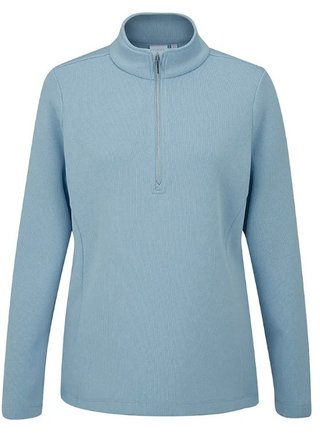 PING Lyla half zip ribbed dámska fleece, nebeská modrá marl