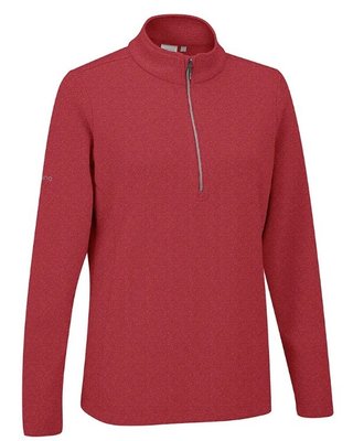 PING Lyla Half Zip Ribbed dámska fleece mikina, rich red marl