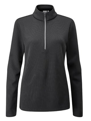 PING Lyla Half Zip Ribbed dámska fleece, čierna