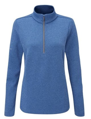 PING Lyla half zip ribbed dámska fleece, snorkel blue marl