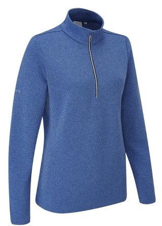 PING Lyla half zip ribbed dámska fleece, snorkel blue marl