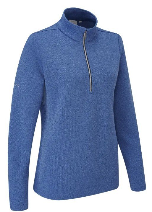PING Lyla half zip ribbed dámska fleece, snorkel blue marl