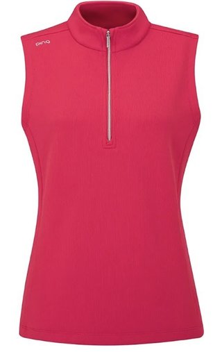 PING Lyla half zip dámska vesta, rosebud
