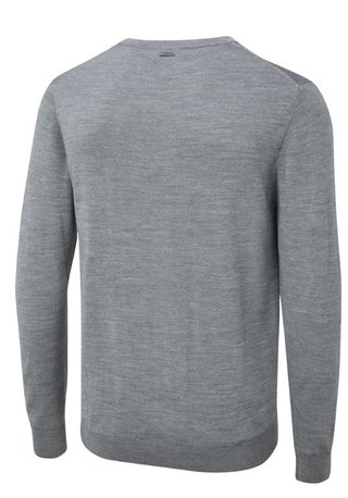 PING Sullivan pánsky sveter s výstrihom do V, french grey marl