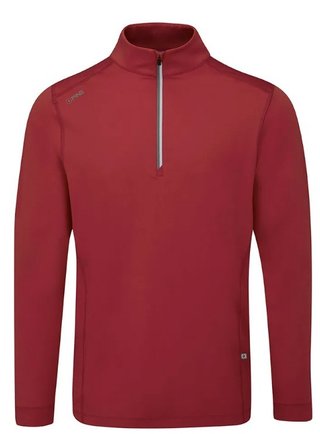 PING Latham Half Zip pánsky midlayer, rich red