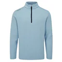 PING Ramsey half zip ribbed fleece pánsky pulóver, sky blue marl