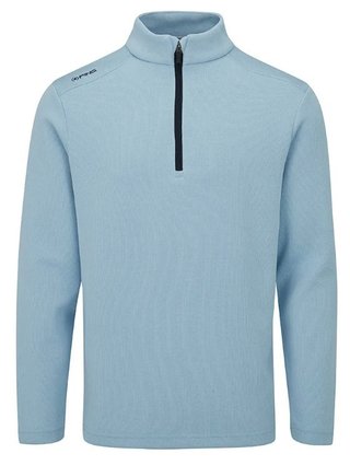 PING Ramsey half zip ribbed fleece pánsky pulóver, sky blue marl