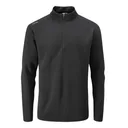 PING Ramsey half zip ribbed fleece pánsky pullover, čierny