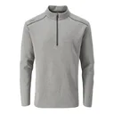 PING Ramsey half zip ribbed fleece pánska mikina, ash marl
