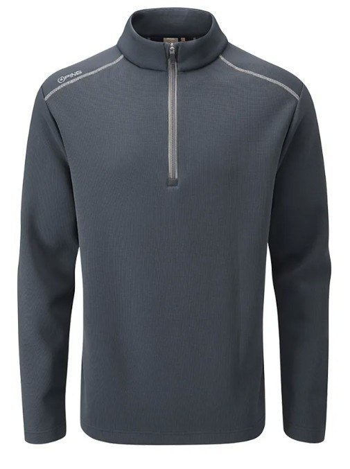 PING Ramsey half zip ribbed fleece pánsky pullover, navy