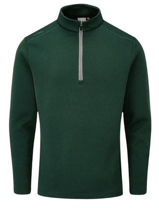 PING Ramsey half zip ribbed fleece pánska mikina, pine