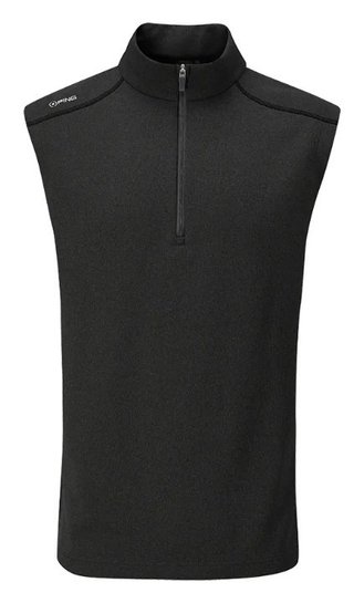PING Ramsey mens ribbed fleece vest, čierna