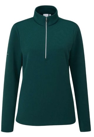 PING Lyla Half Zip Ribbed dámska fleece, pine
