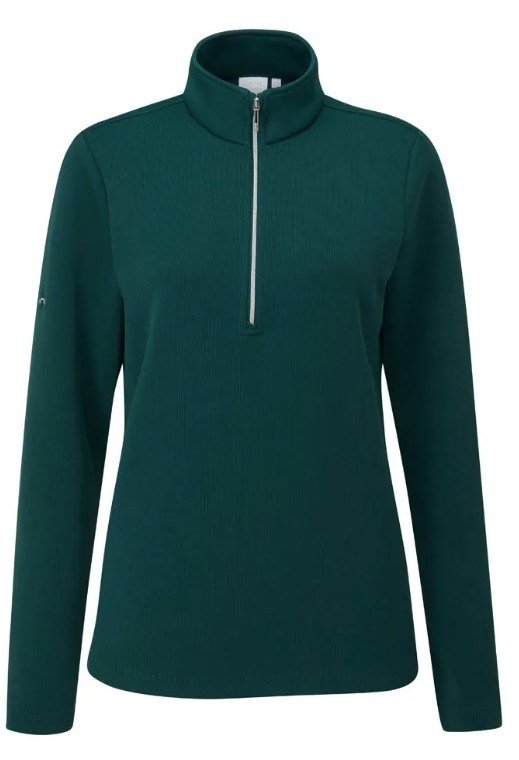 PING Lyla Half Zip Ribbed dámska fleece, pine