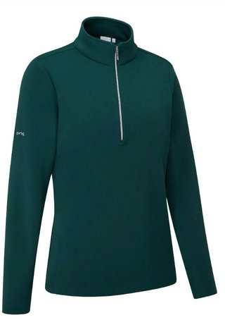 PING Lyla Half Zip Ribbed dámska fleece, pine
