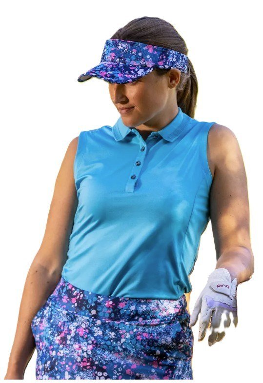 PING Solene Sleeveless dámske polo, laguna