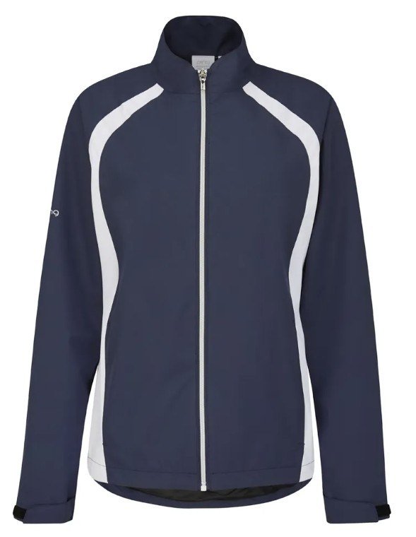 PING Freda dámska nepremokavá bunda, oxford blue/biela