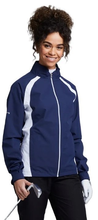 PING Freda dámska nepremokavá bunda, oxford blue/biela