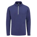 PING Ramsey half zip ribbed fleece pánsky pullover, twilight marl