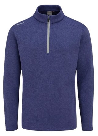 PING Ramsey half zip ribbed fleece pánsky pullover, twilight marl