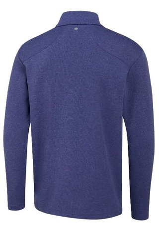 PING Ramsey half zip ribbed fleece pánsky pullover, twilight marl