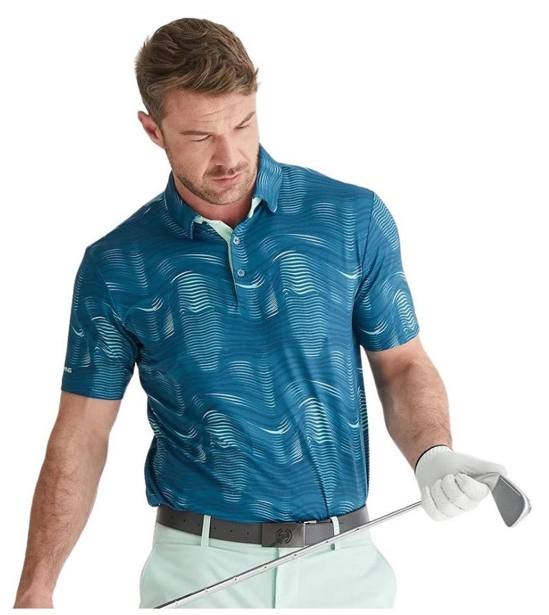PING Optic Groove pánske polo, forest multi