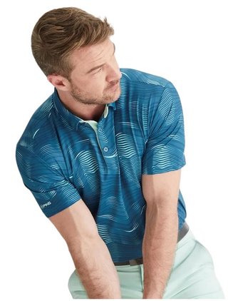 PING Optic Groove pánske polo, forest multi