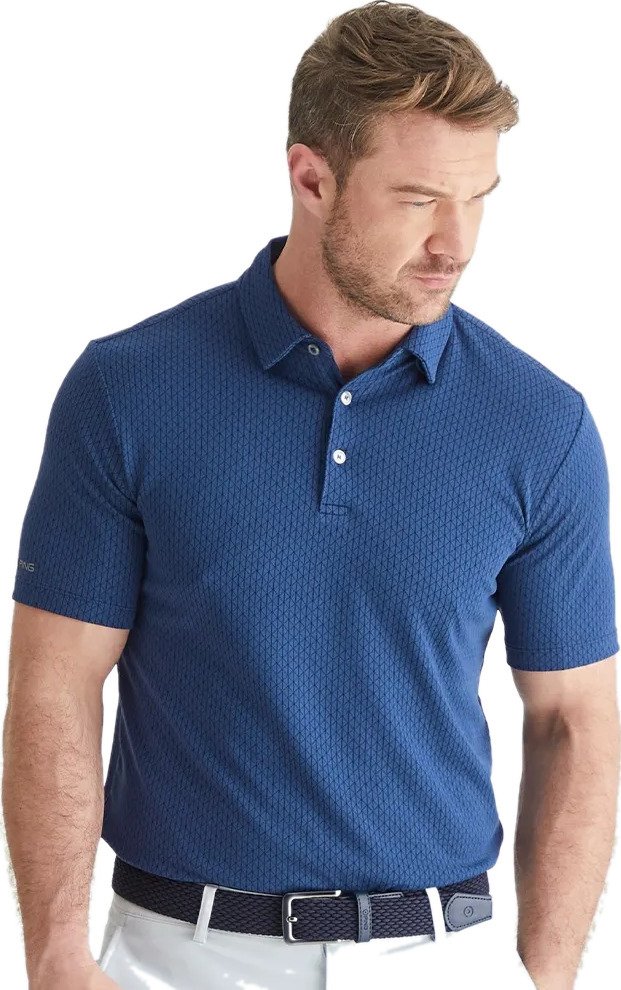 PING Hershel pánske polo, oxford blue multi
