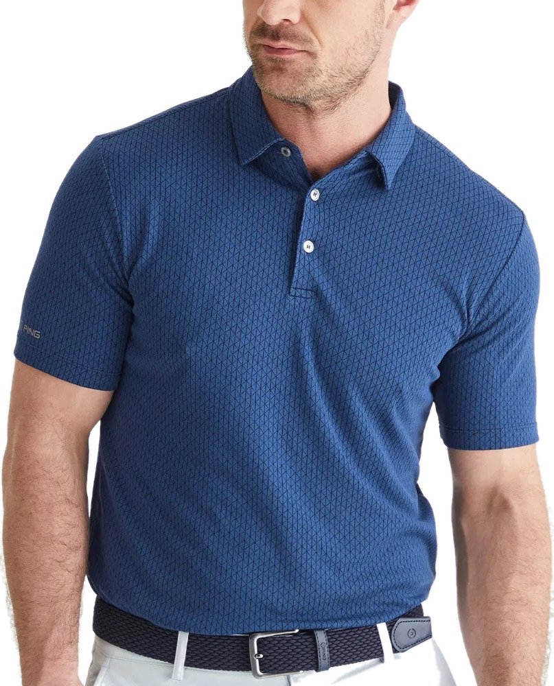 PING Hershel pánske polo, oxford blue multi