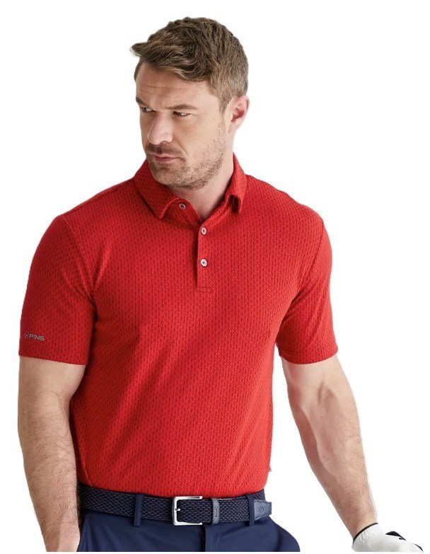 PING Hershel pánske polo, rich red multi