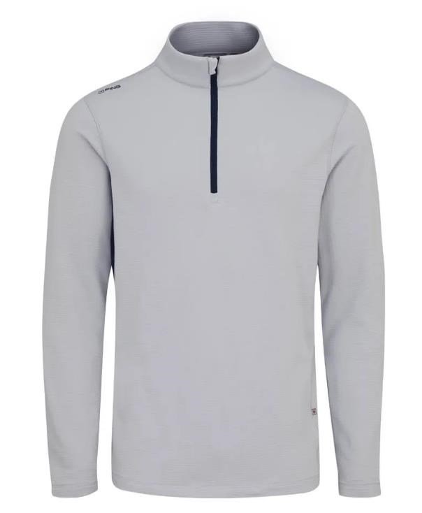 PING Rhodri Half Zip Fleece pánska mikina, silver/navy