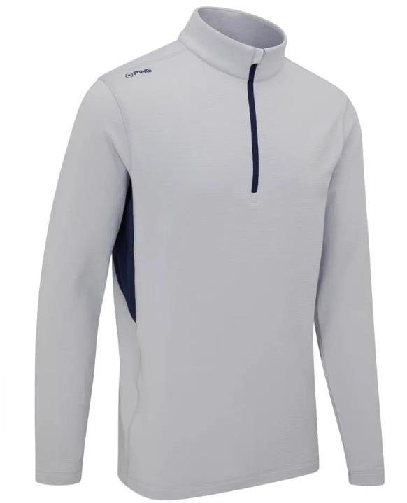 PING Rhodri Half Zip Fleece pánska mikina, silver/navy