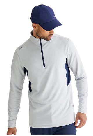 PING Rhodri Half Zip Fleece pánska mikina, silver/navy