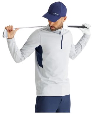 PING Rhodri Half Zip Fleece pánska mikina, silver/navy